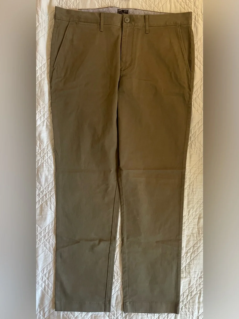 J. Crew 770M Straight-fit stretch chino pant in Catskill Green 34 NWD $98 AR886